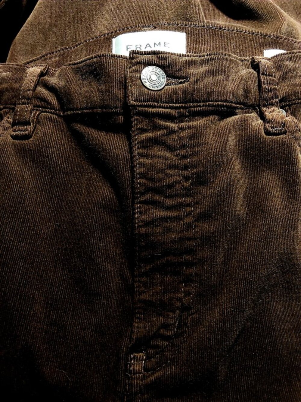 Frame NWOT Le Sleek Straight Corduroy High-Rise Crop Ankle Pants Brown - 29x28 - Picture 7 of 11